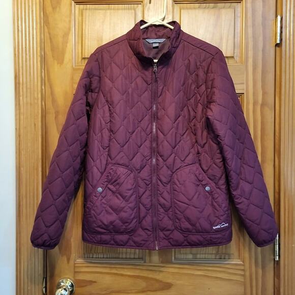 Eddie Bauer  Womens  quilted  down coat   burgundy   Size XL - Picture 1 of 7